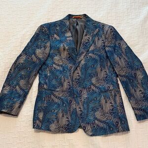 TALLIA Peacock Blue and Silver Blazer
